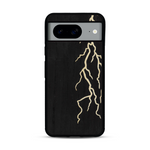Coque de protection en bois véritable fabriquée en France pour  alliant plusieurs essences de bois pour représenter un éclair divin