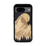Coque de protection en bois véritable fabriquée en France pour  alliant plusieurs essences de bois pour représenter le mont Everest