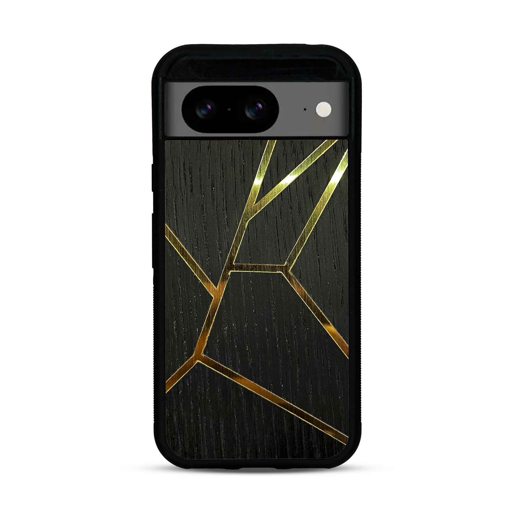 Coque de protection en bois véritable fabriquée en France pour  alliant plusieurs essences de bois pour représenter des fragments design