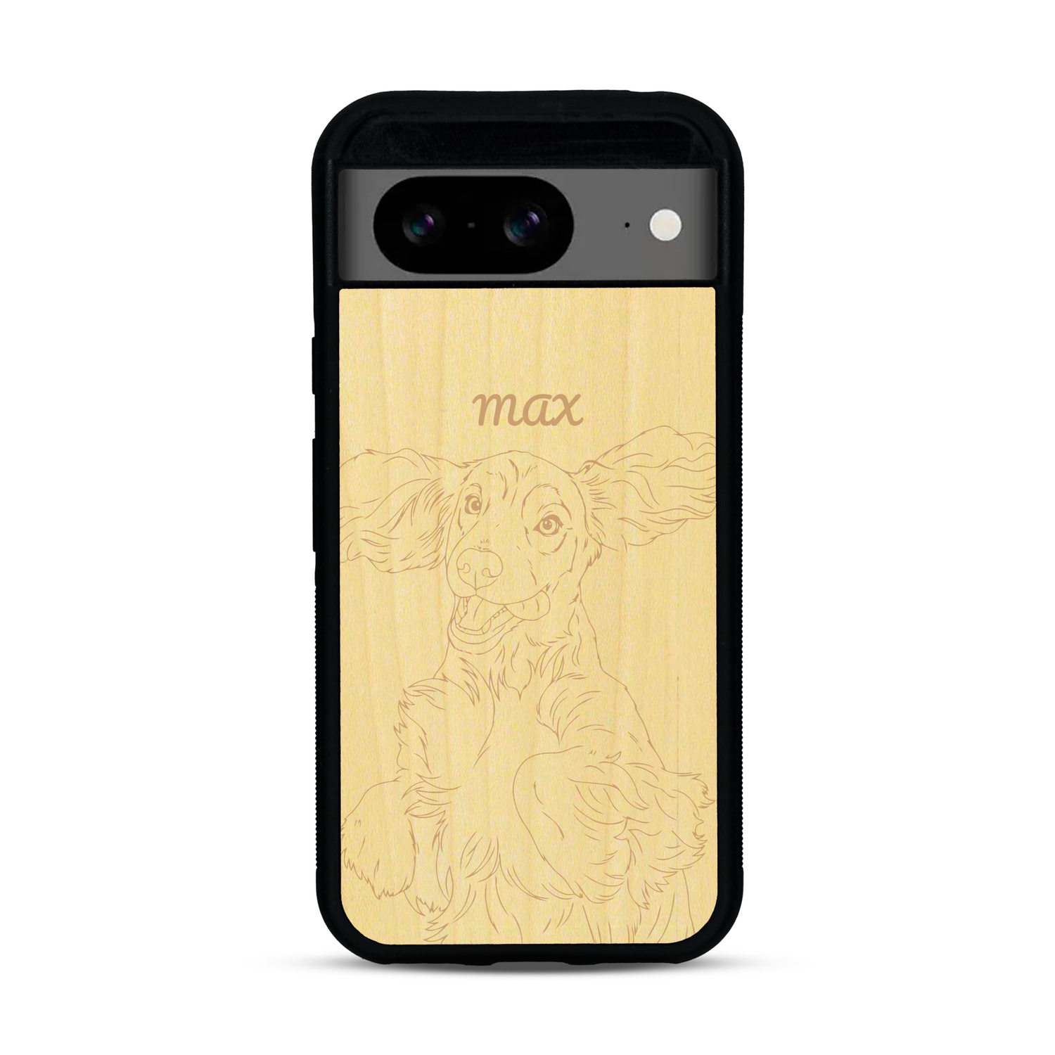 Coque de protection en bois véritable fabriquée en France pour  avec gravure personnalisée à partir d'une photo, d'une image, d'un logo, des initials ou d'une phrase