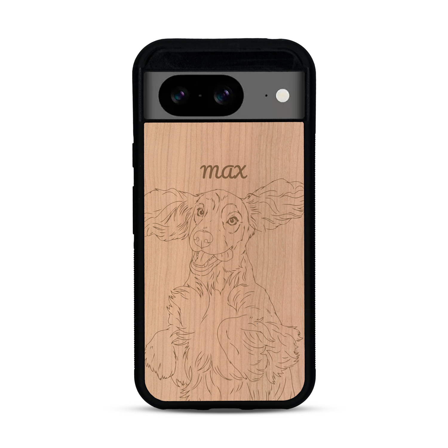 Coque de protection en bois véritable fabriquée en France pour  avec gravure personnalisée à partir d'une photo, d'une image, d'un logo, des initials ou d'une phrase