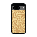 Coque de protection en bois véritable fabriquée en France pour  avec un motif abstrait représentant les mouvements de l'eau
