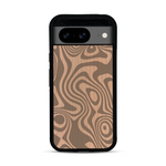 Coque de protection en bois véritable fabriquée en France pour  avec un motif abstrait représentant les mouvements de l'eau