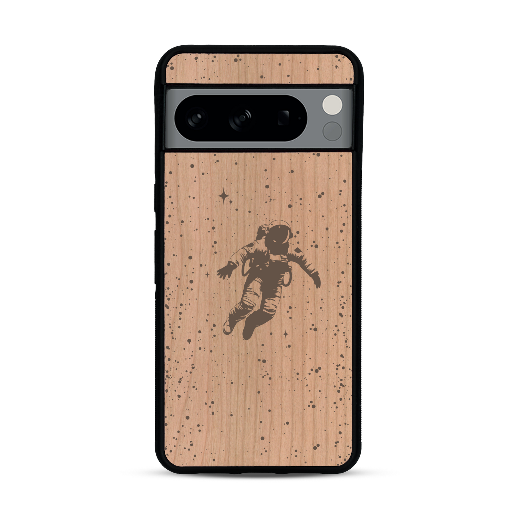 Coque de protection en bois véritable fabriquée en France pour  sur le thème des astronautes
