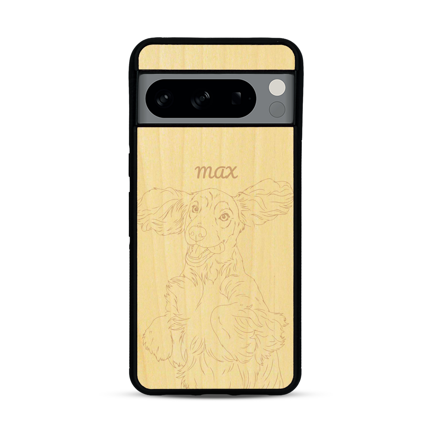 Coque de protection en bois véritable fabriquée en France pour  avec gravure personnalisée à partir d'une photo, d'une image, d'un logo, des initials ou d'une phrase