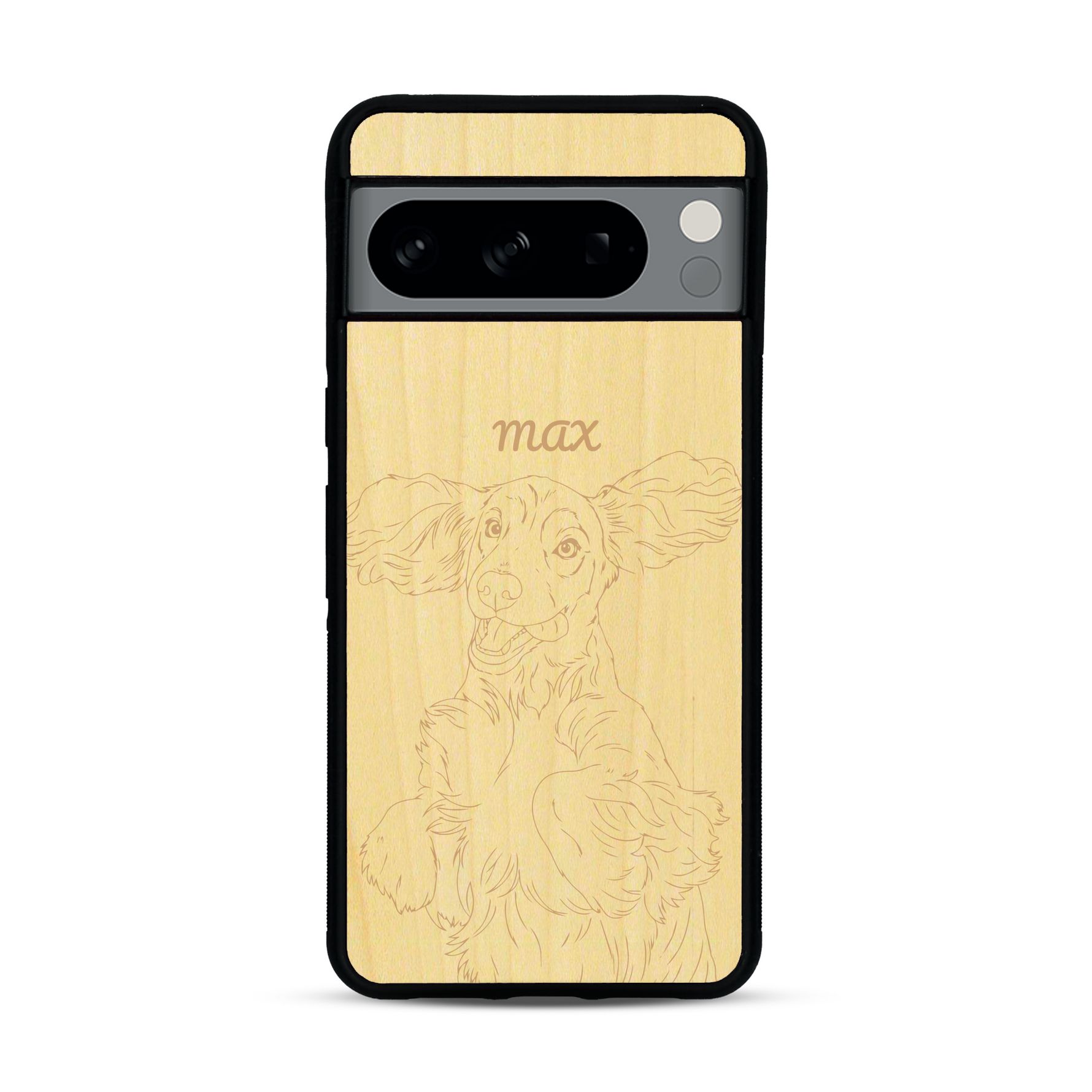 Coque de protection en bois véritable fabriquée en France pour  avec gravure personnalisée à partir d'une photo, d'une image, d'un logo, des initials ou d'une phrase