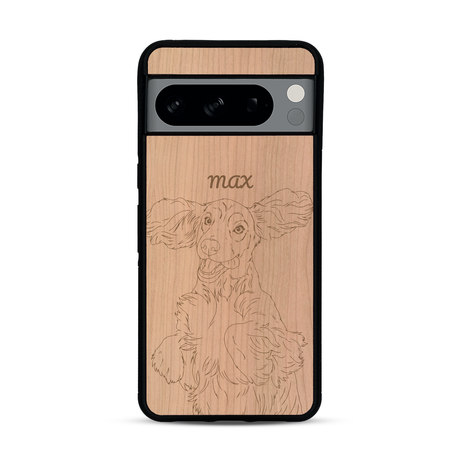 Coque de protection en bois véritable fabriquée en France pour  avec gravure personnalisée à partir d'une photo, d'une image, d'un logo, des initials ou d'une phrase
