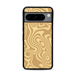 Coque de protection en bois véritable fabriquée en France pour  avec un motif abstrait représentant les mouvements de l'eau