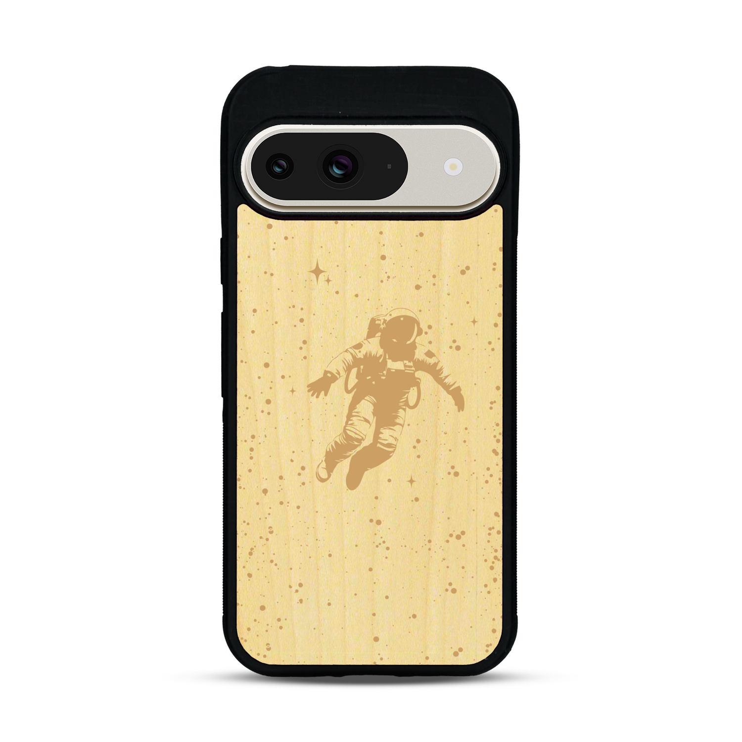 Coque de protection en bois véritable fabriquée en France pour  sur le thème des astronautes
