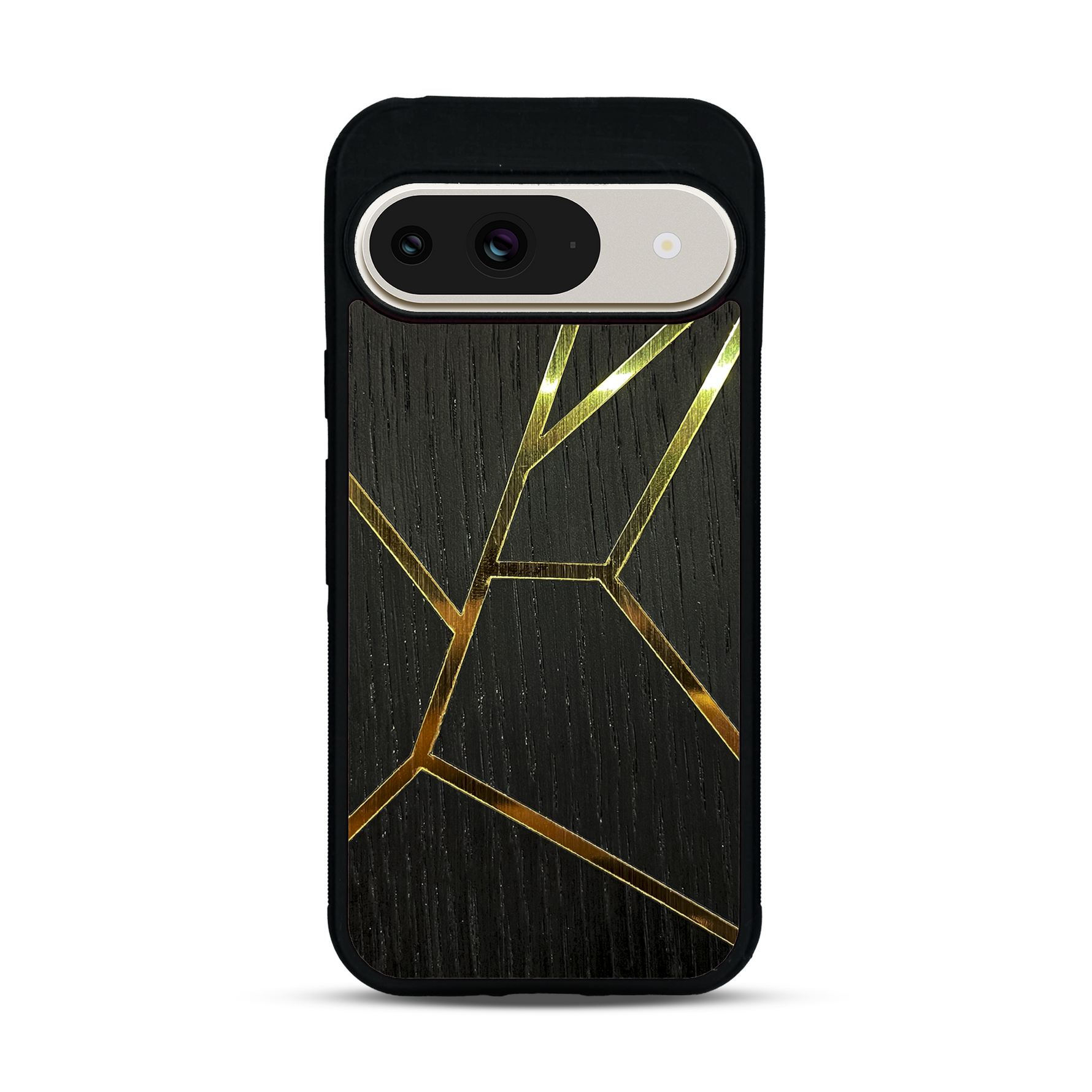 Coque de protection en bois véritable fabriquée en France pour  alliant plusieurs essences de bois pour représenter des fragments design