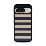 Coque de protection en bois véritable fabriquée en France pour  alliant plusieurs essences de bois pour représenter une marinière