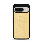 Coque de protection en bois véritable fabriquée en France pour  avec gravure personnalisée à partir d'une photo, d'une image, d'un logo, des initials ou d'une phrase