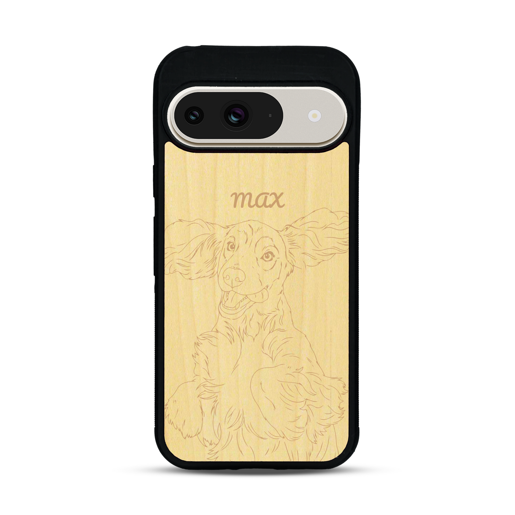 Coque de protection en bois véritable fabriquée en France pour  avec gravure personnalisée à partir d'une photo, d'une image, d'un logo, des initials ou d'une phrase