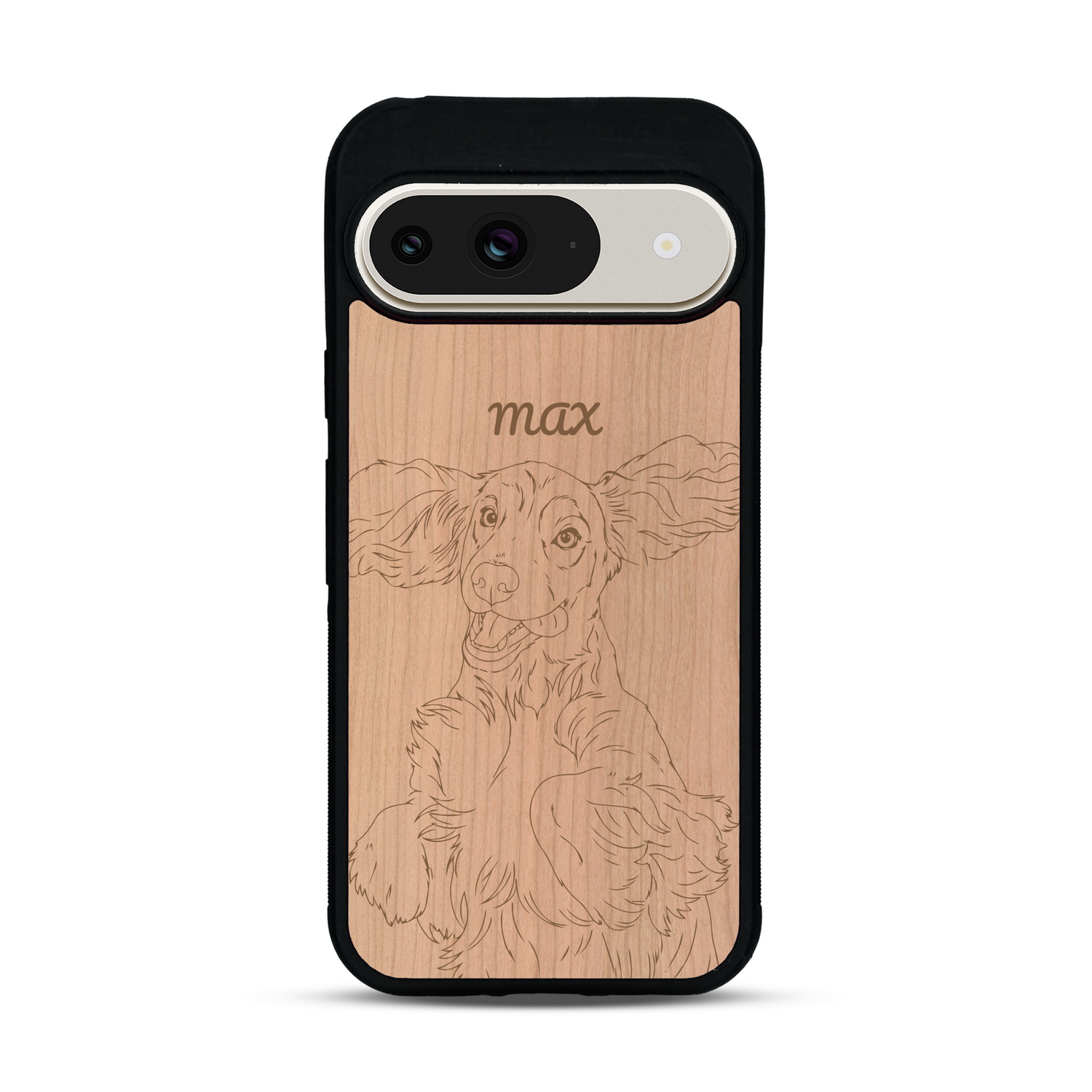 Coque de protection en bois véritable fabriquée en France pour  avec gravure personnalisée à partir d'une photo, d'une image, d'un logo, des initials ou d'une phrase