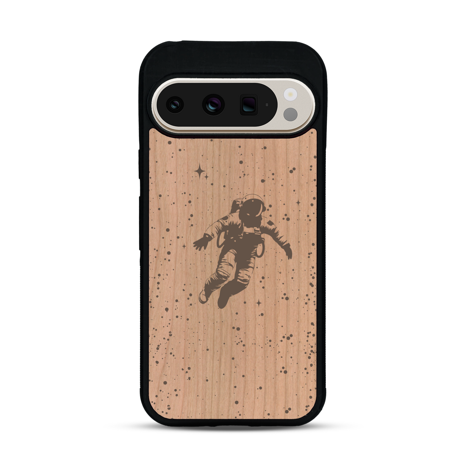 Coque de protection en bois véritable fabriquée en France pour  sur le thème des astronautes