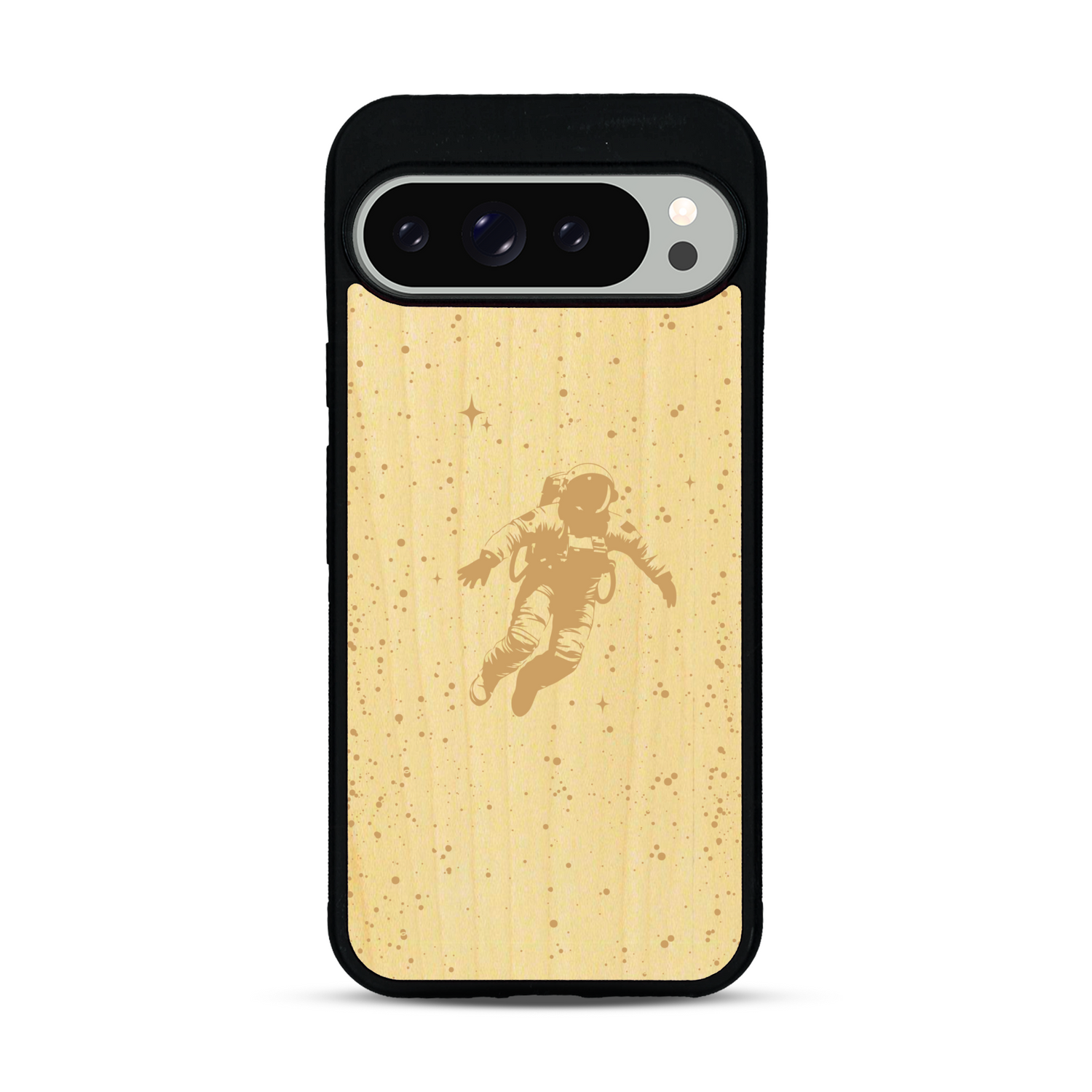 Coque de protection en bois véritable fabriquée en France pour  sur le thème des astronautes