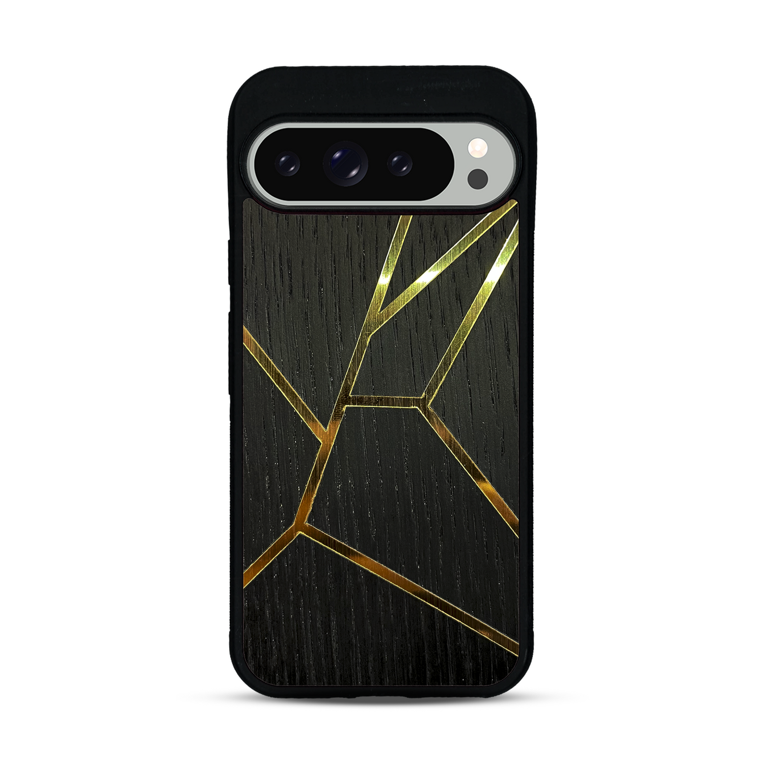 Coque de protection en bois véritable fabriquée en France pour  alliant plusieurs essences de bois pour représenter des fragments design