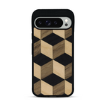 Coque de protection en bois véritable fabriquée en France pour  alliant plusieurs essences de bois pour représenter un classique intemporel de la marqueterie
