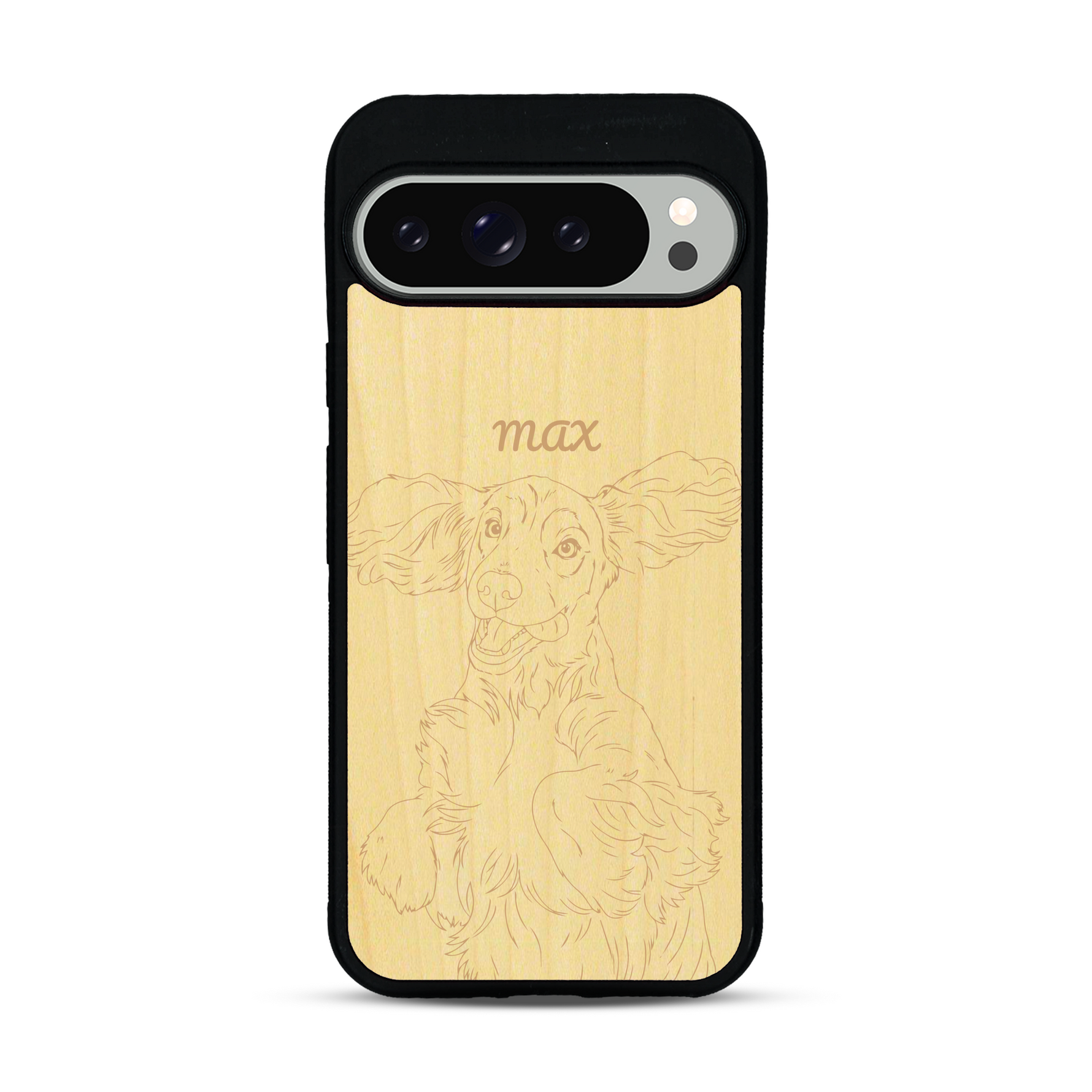 Coque de protection en bois véritable fabriquée en France pour  avec gravure personnalisée à partir d'une photo, d'une image, d'un logo, des initials ou d'une phrase