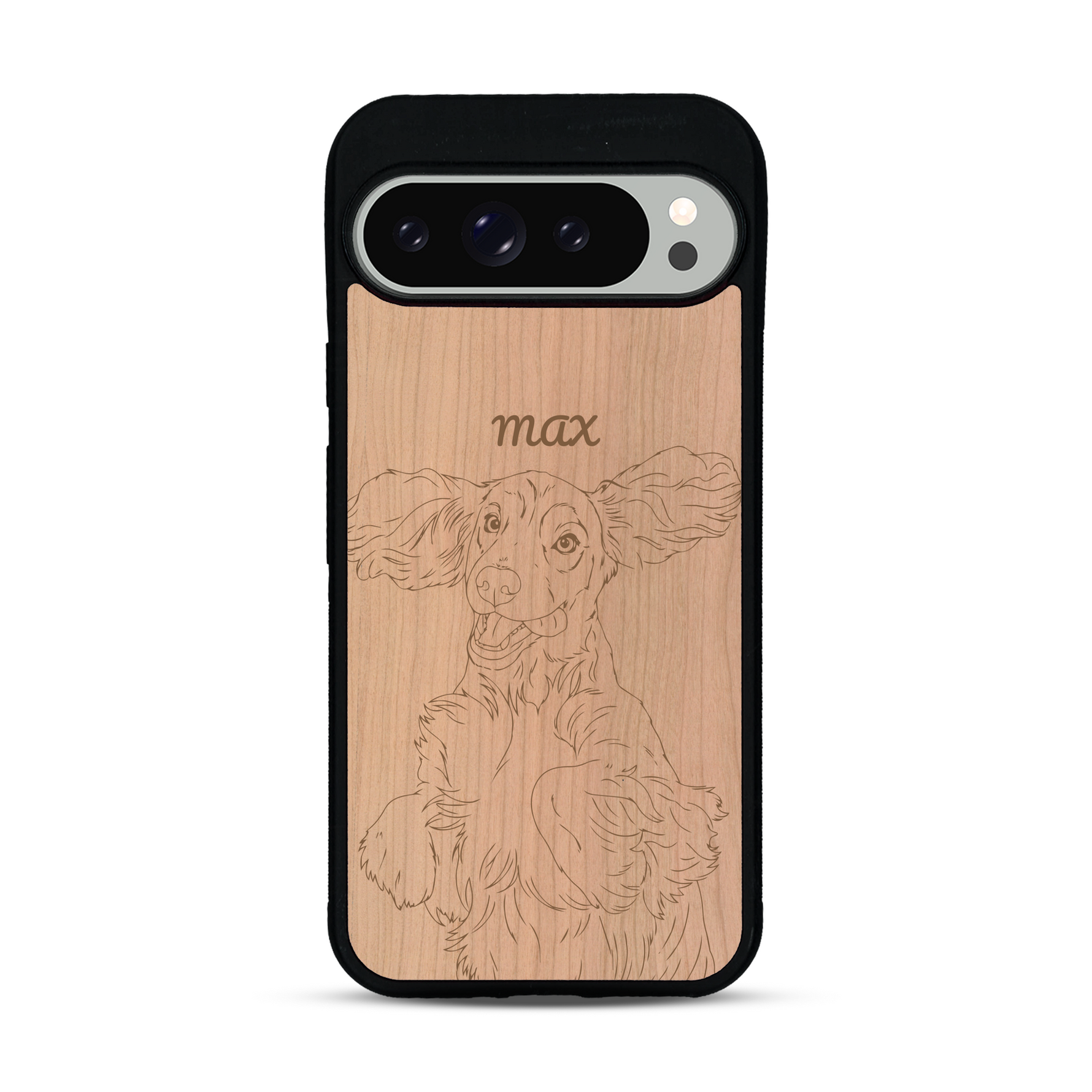 Coque de protection en bois véritable fabriquée en France pour  avec gravure personnalisée à partir d'une photo, d'une image, d'un logo, des initials ou d'une phrase