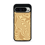 Coque de protection en bois véritable fabriquée en France pour  avec un motif abstrait représentant les mouvements de l'eau