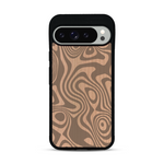 Coque de protection en bois véritable fabriquée en France pour  avec un motif abstrait représentant les mouvements de l'eau