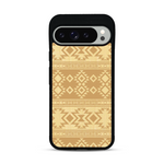 Coque de protection en bois véritable fabriquée en France pour  avec des motifs géométriques s'inspirant des temples aztèques, mayas et incas