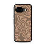 Coque de protection en bois véritable fabriquée en France pour  avec un motif abstrait représentant les mouvements de l'eau
