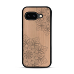 Coque de protection en bois véritable fabriquée en France pour  sur le thème de la bohème et du tatouage au henné avec une gravure représentant un mandala