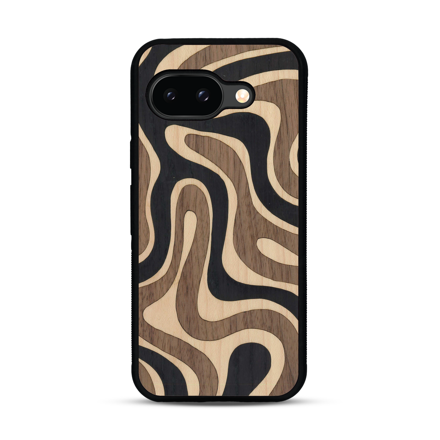 Coque de protection en bois véritable fabriquée en France pour  alliant plusieurs essences de bois pour représenter une ondulation