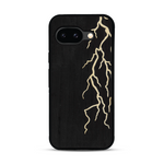 Coque de protection en bois véritable fabriquée en France pour  alliant plusieurs essences de bois pour représenter un éclair divin