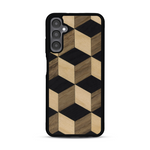 Coque de protection en bois véritable fabriquée en France pour Samsung A05S alliant plusieurs essences de bois pour représenter un classique intemporel de la marqueterie