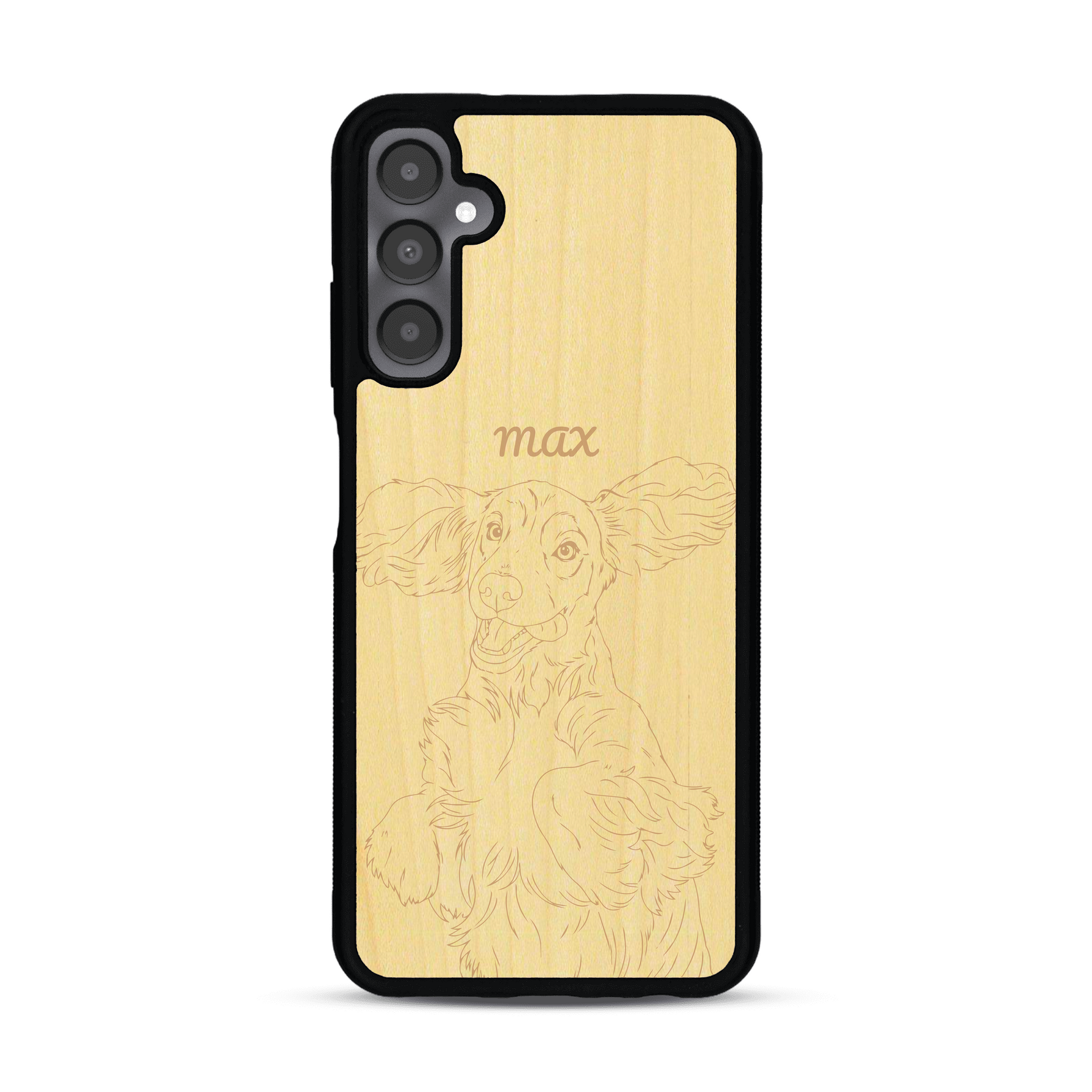 Coque de protection en bois véritable fabriquée en France pour  avec gravure personnalisée à partir d'une photo, d'une image, d'un logo, des initials ou d'une phrase