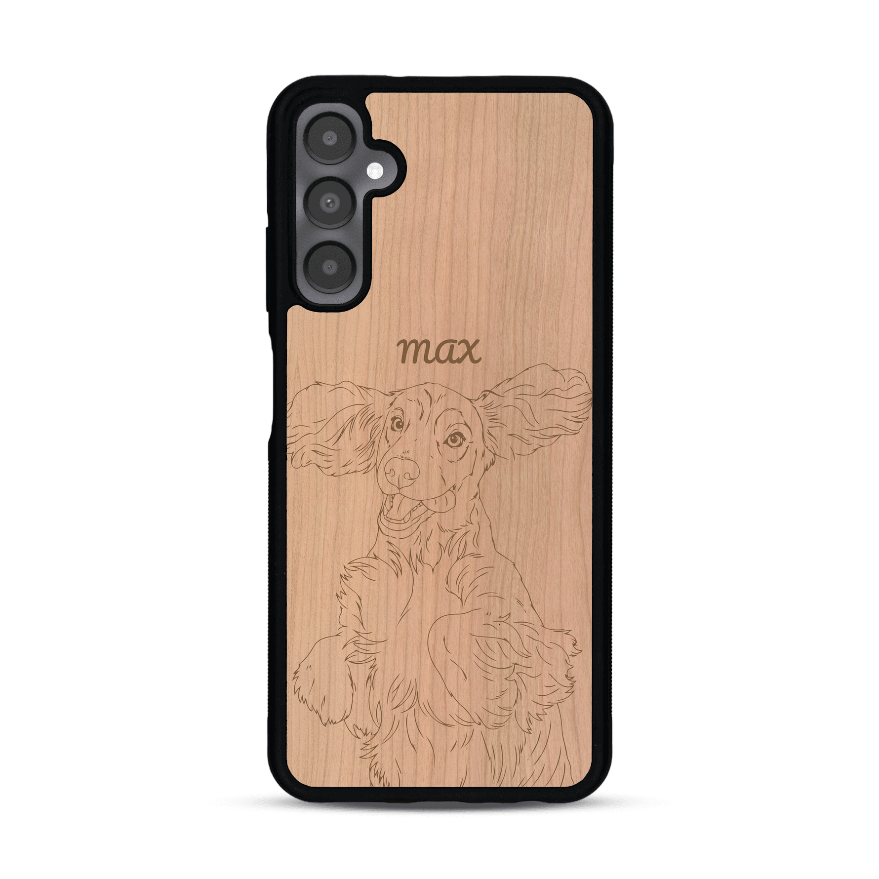 Coque de protection en bois véritable fabriquée en France pour  avec gravure personnalisée à partir d'une photo, d'une image, d'un logo, des initials ou d'une phrase