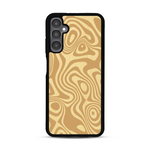 Coque de protection en bois véritable fabriquée en France pour  avec un motif abstrait représentant les mouvements de l'eau