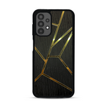 Coque de protection en bois véritable fabriquée en France pour  alliant plusieurs essences de bois pour représenter des fragments design