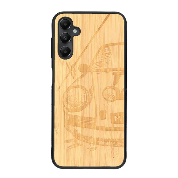 Coque de protection en bois véritable fabriquée en France pour Samsung A15 sur le thème de l'automobile avec une authentique Porsche