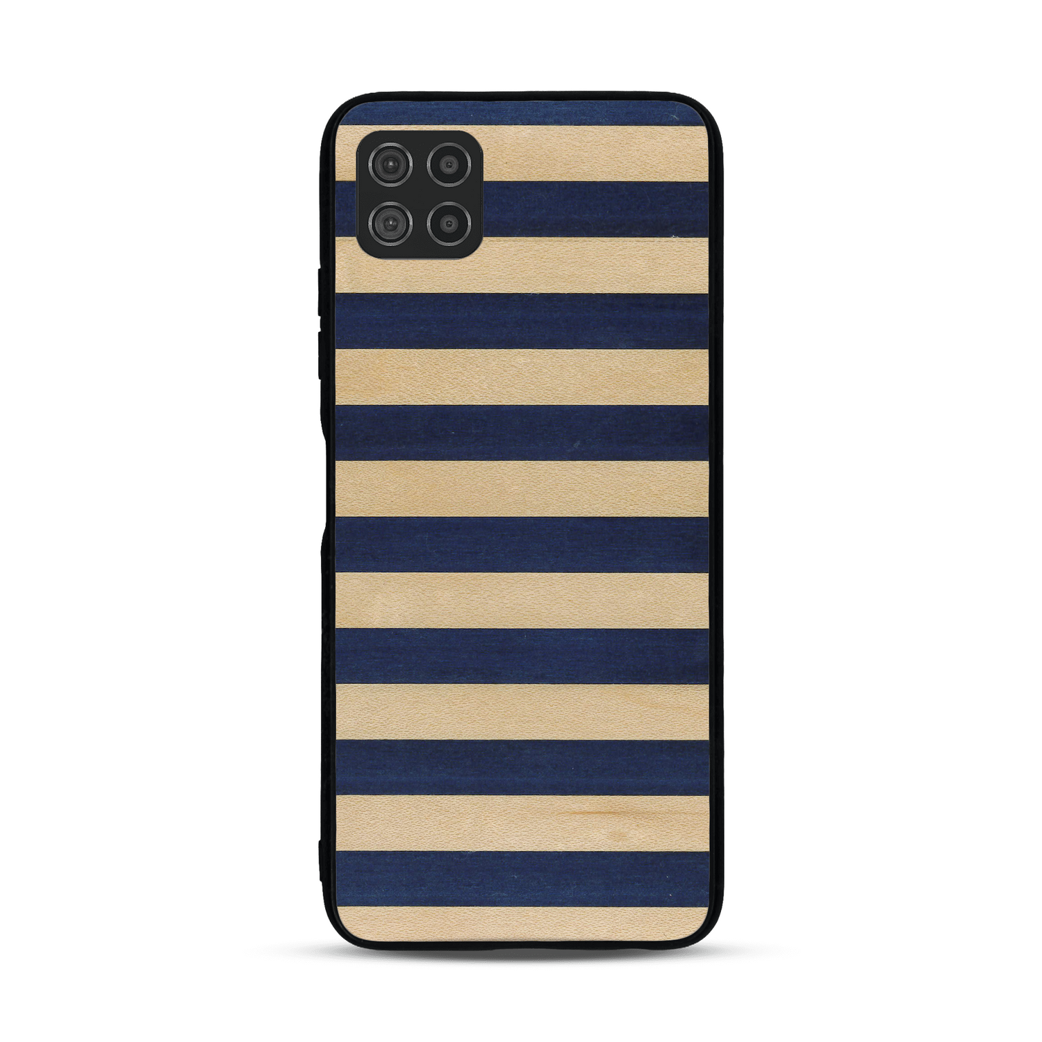 Coque de protection en bois véritable fabriquée en France pour  alliant plusieurs essences de bois pour représenter une marinière