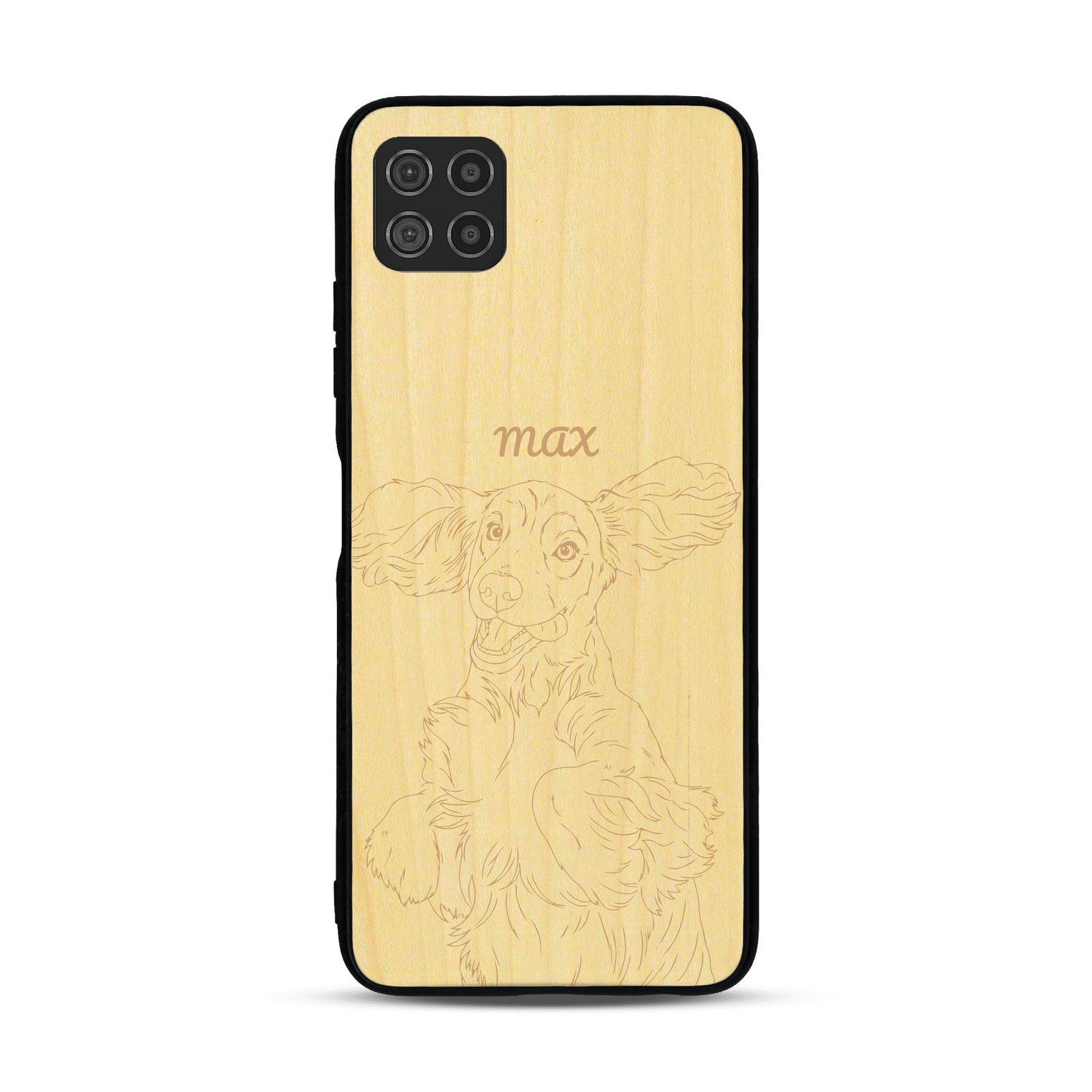 Coque de protection en bois véritable fabriquée en France pour  avec gravure personnalisée à partir d'une photo, d'une image, d'un logo, des initials ou d'une phrase