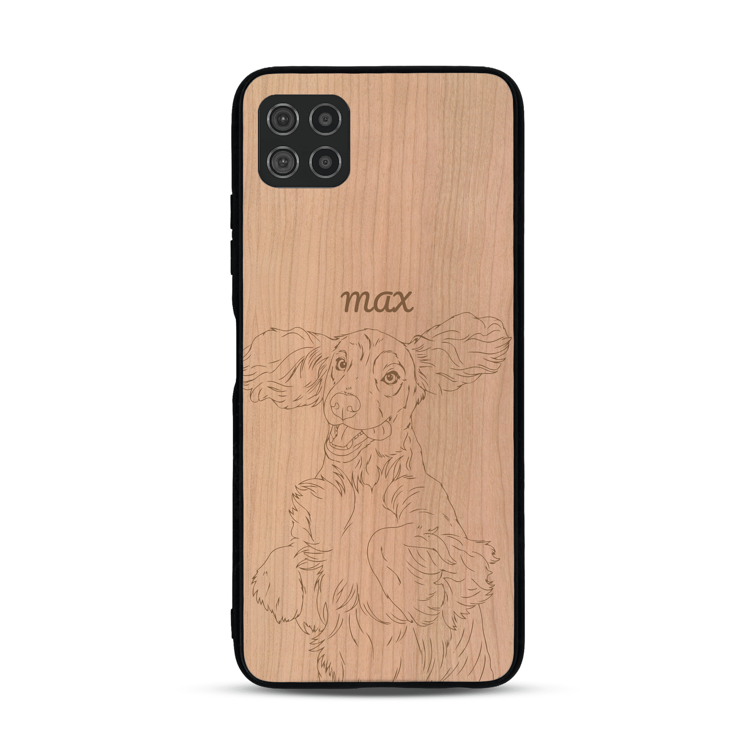 Coque de protection en bois véritable fabriquée en France pour  avec gravure personnalisée à partir d'une photo, d'une image, d'un logo, des initials ou d'une phrase