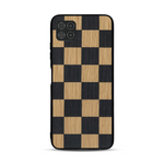 Coque de protection en bois véritable fabriquée en France pour  alliant plusieurs essences de bois pour représenter un damier