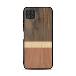Coque de protection en bois véritable fabriquée en France pour  alliant des bandes horizontales de bambou, merisier et noyer