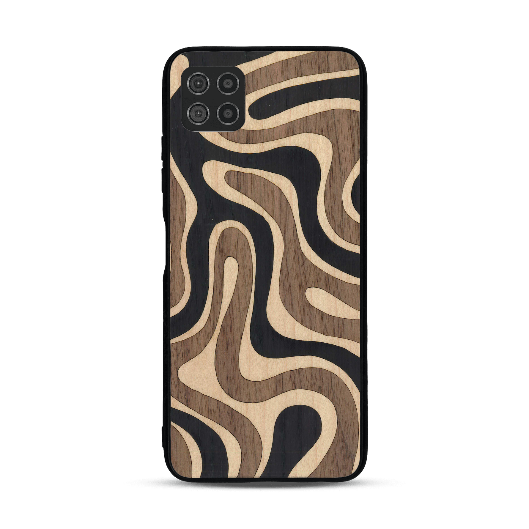 Coque de protection en bois véritable fabriquée en France pour  alliant plusieurs essences de bois pour représenter une ondulation