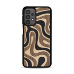 Coque de protection en bois véritable fabriquée en France pour Samsung A23 alliant plusieurs essences de bois pour représenter une ondulation