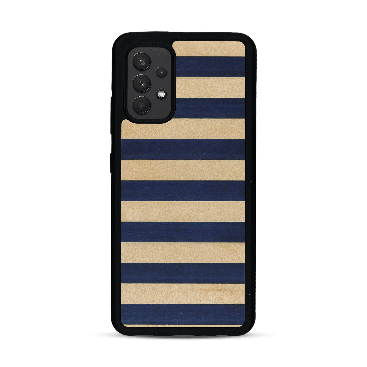 Coque de protection en bois véritable fabriquée en France pour  alliant plusieurs essences de bois pour représenter une marinière