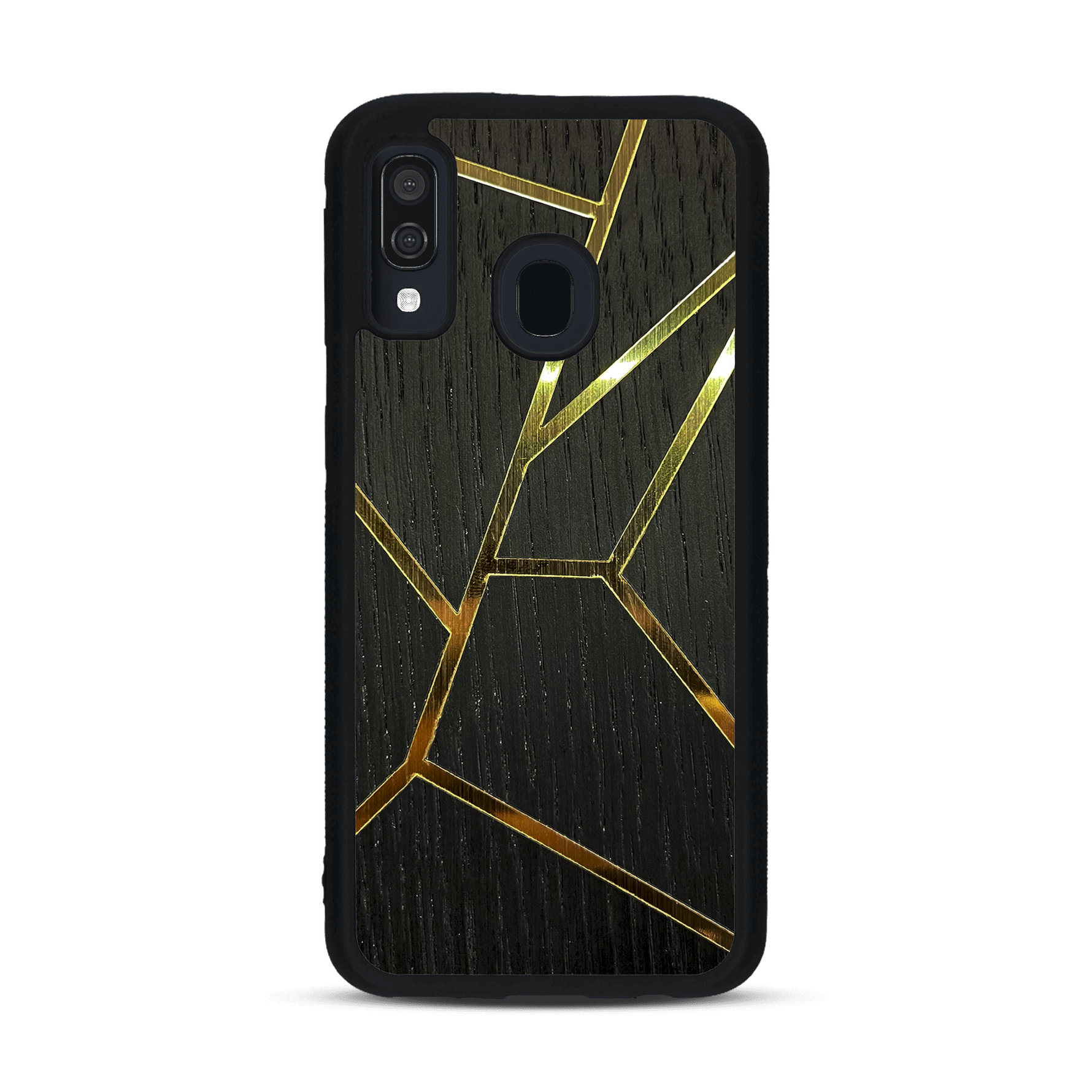 Coque de protection en bois véritable fabriquée en France pour  alliant plusieurs essences de bois pour représenter des fragments design