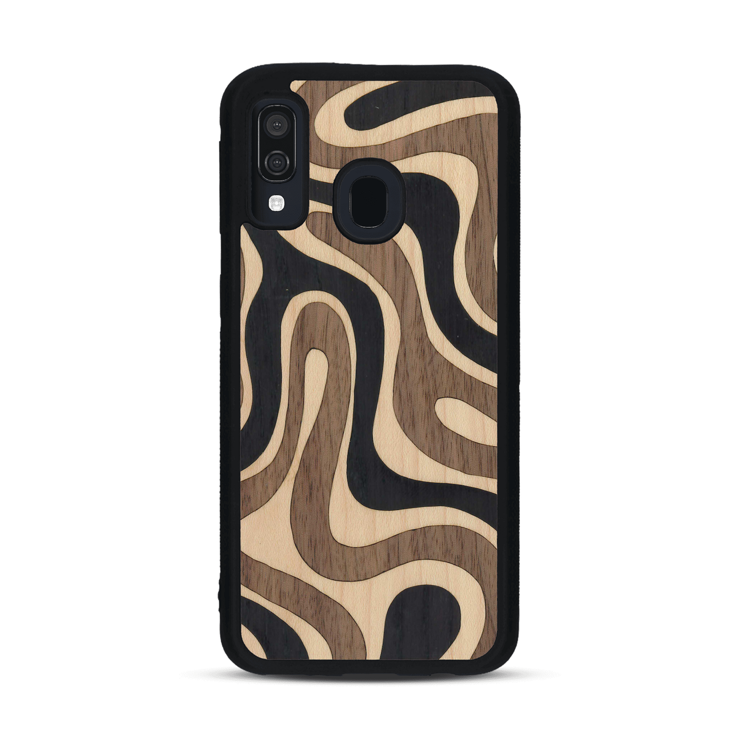 Coque de protection en bois véritable fabriquée en France pour  alliant plusieurs essences de bois pour représenter une ondulation