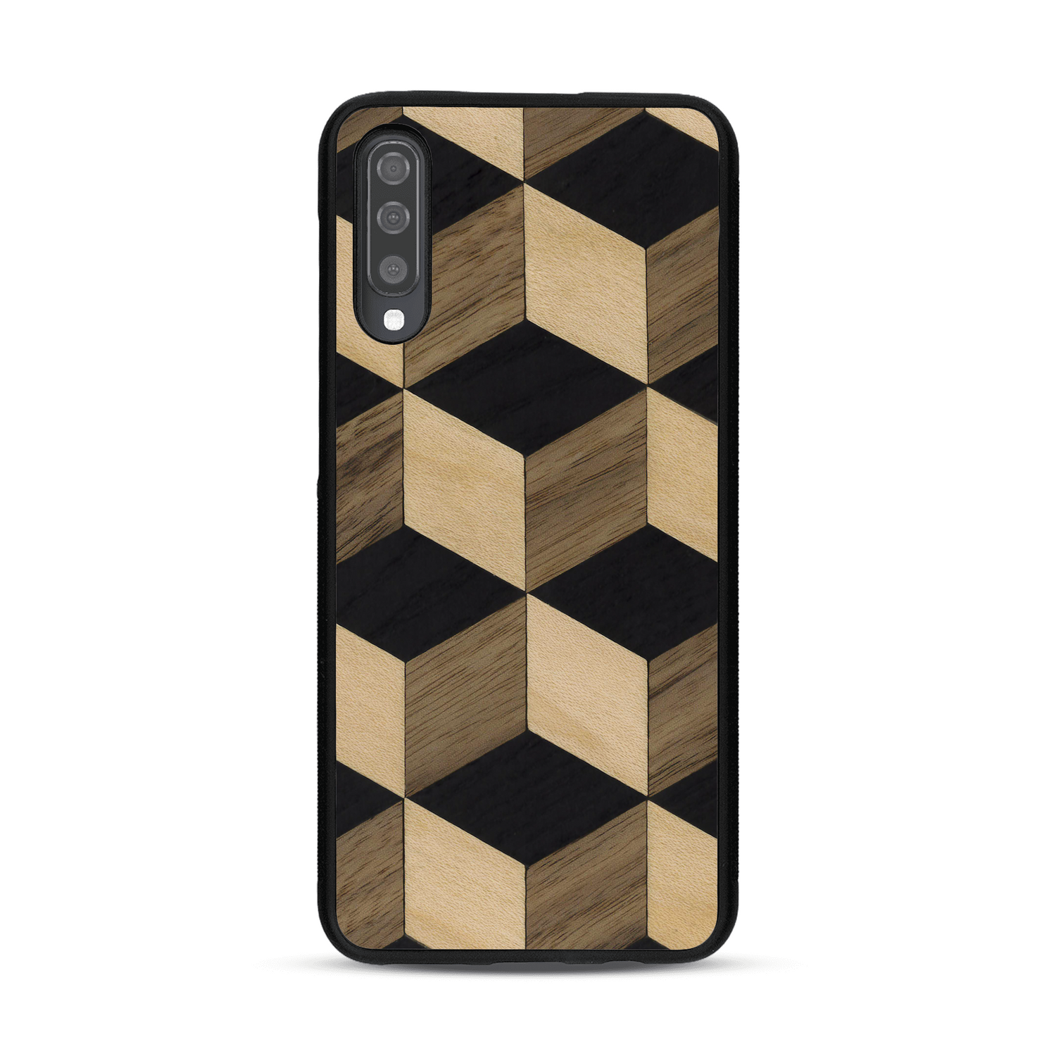Coque de protection en bois véritable fabriquée en France pour  alliant plusieurs essences de bois pour représenter un classique intemporel de la marqueterie
