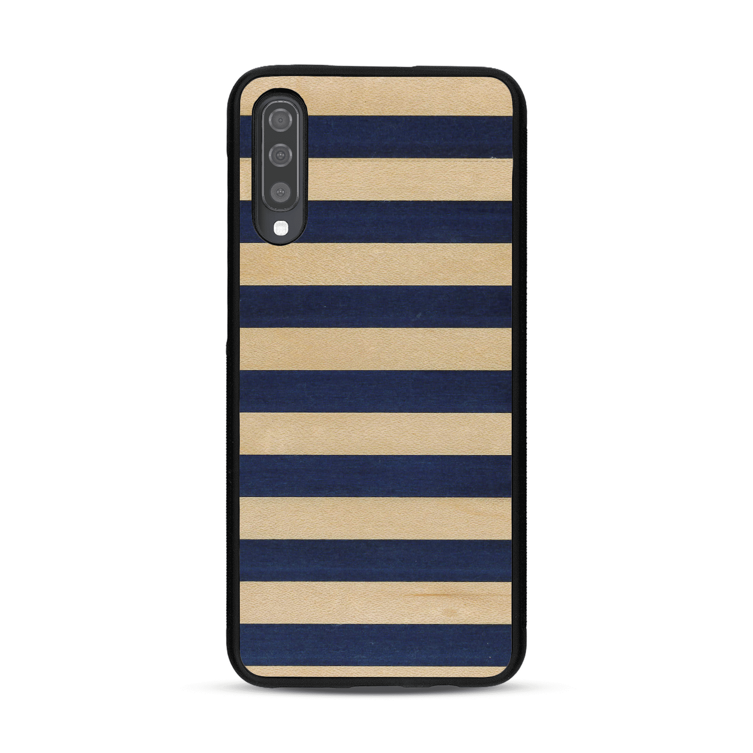 Coque de protection en bois véritable fabriquée en France pour  alliant plusieurs essences de bois pour représenter une marinière