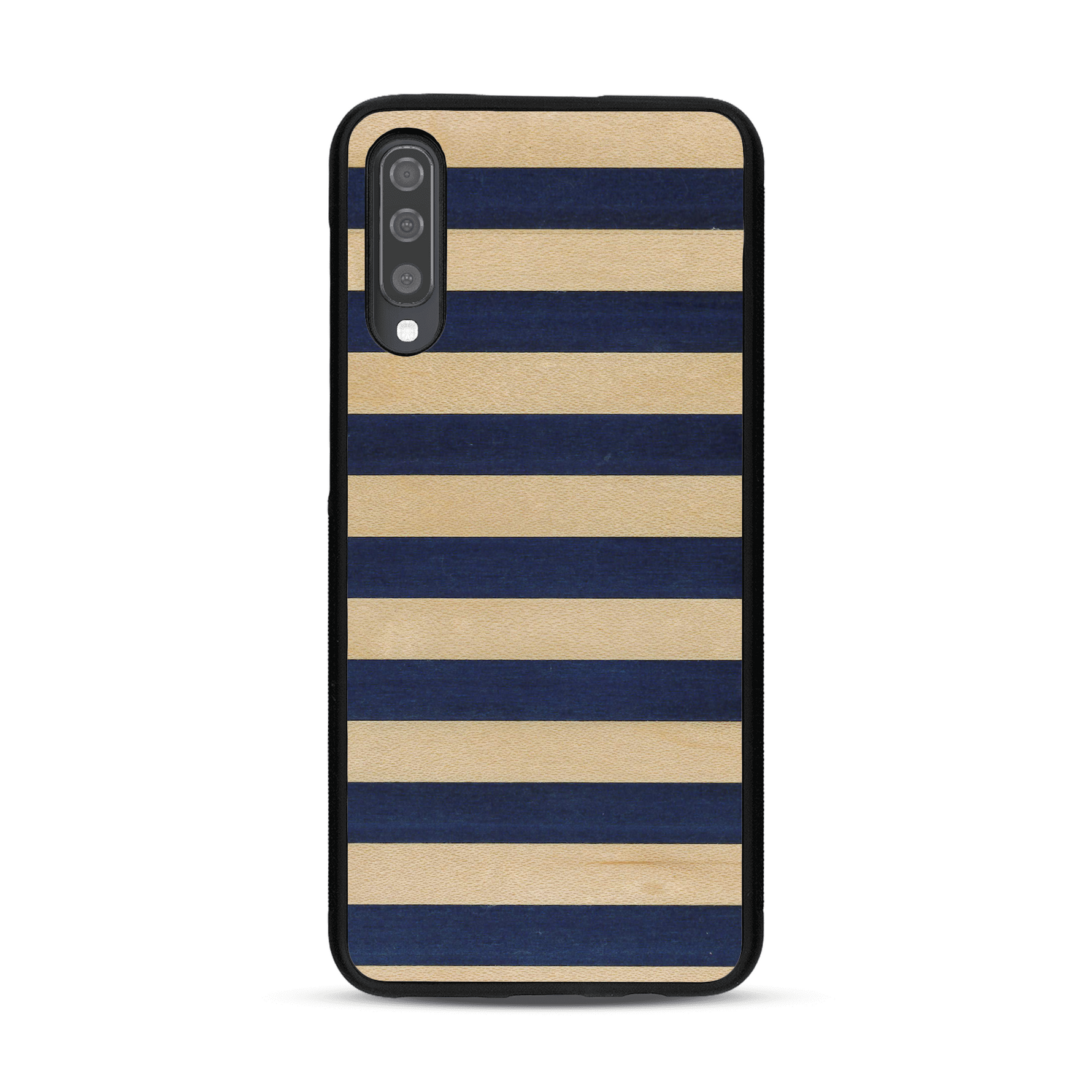 Coque de protection en bois véritable fabriquée en France pour  alliant plusieurs essences de bois pour représenter une marinière